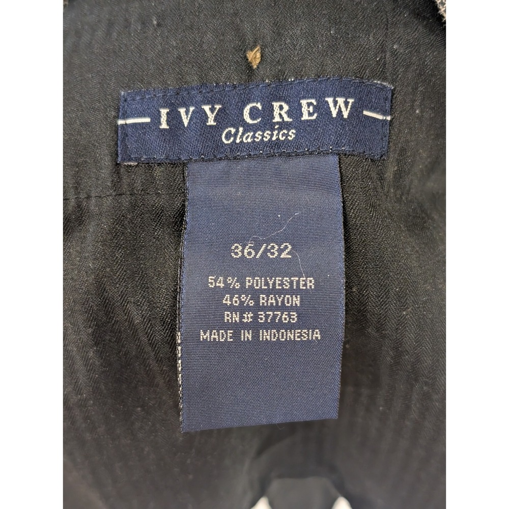 Ivy Crew Classics Mens Gray Dress Pants Pleated Cuffed 36x32 - Picture 5 of 5